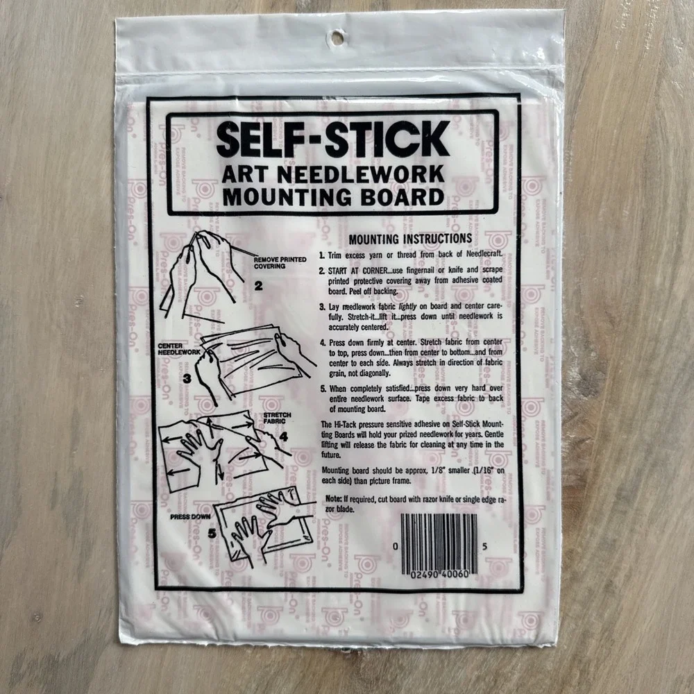 Self-Stick Art Needlework‎ Mounting Board Pres-On 8x10 Brand New